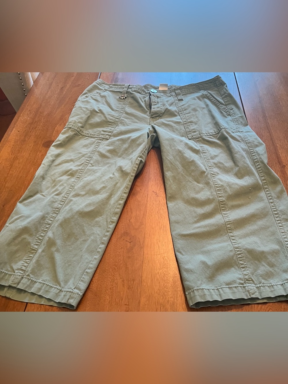 Women’s Olive Green Casual Cotton Capri Pants